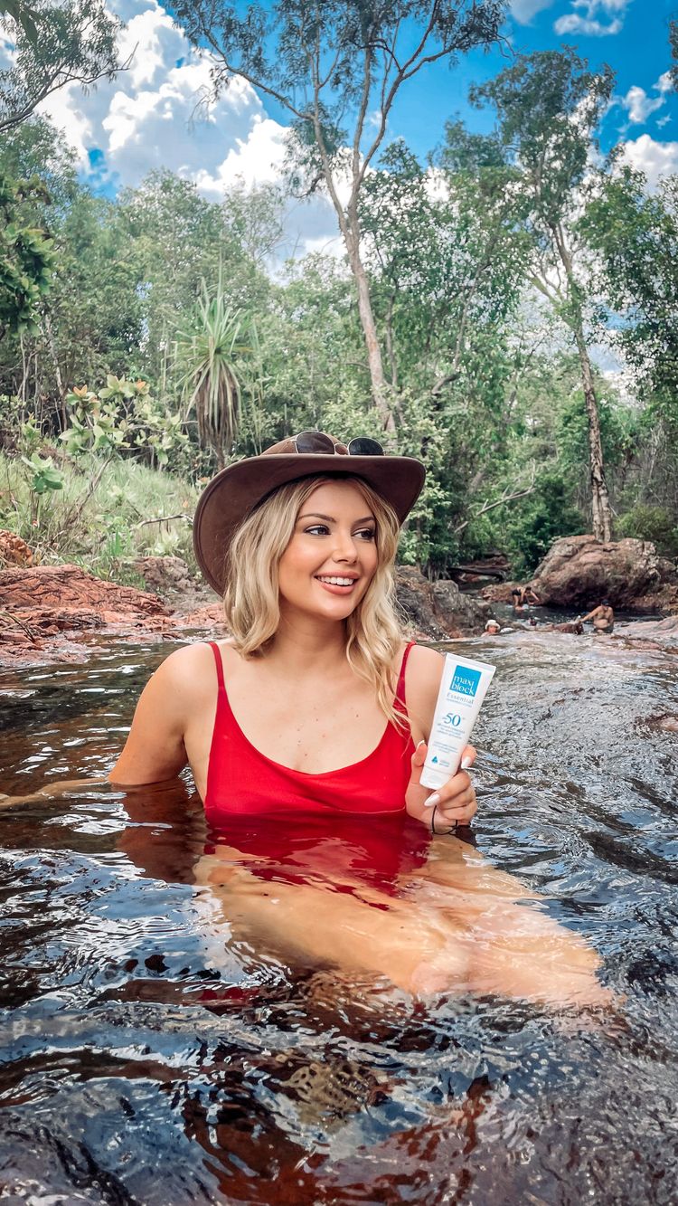 Cosmetics Photo of Naomi for Maxiblock Sunscreen Australia